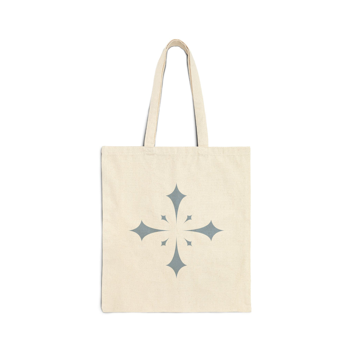 Minimal Starburst Canvas Tote Bag — Neutral Cotton Grocery & Everyday Tote