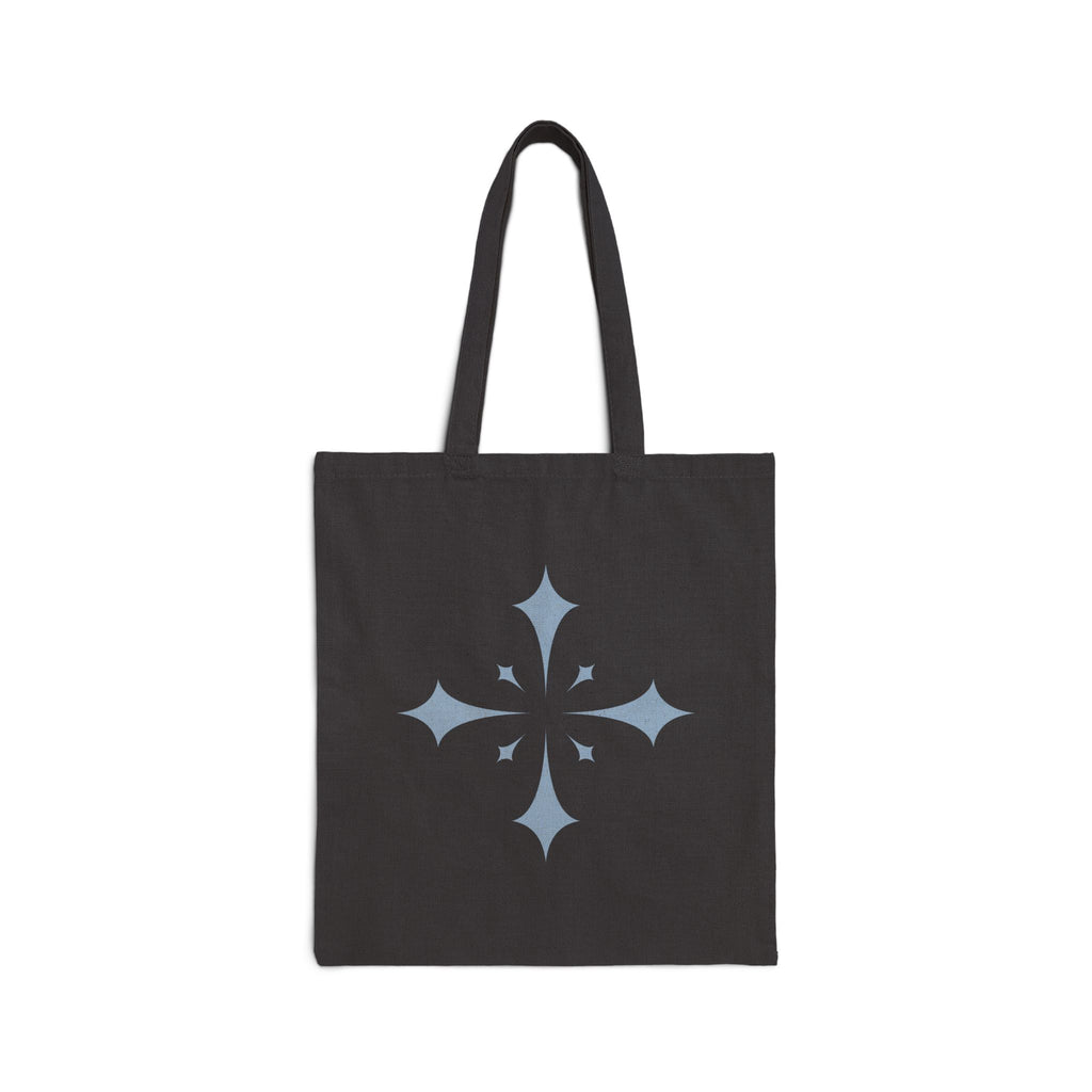 Minimal Starburst Canvas Tote Bag — Neutral Cotton Grocery & Everyday Tote